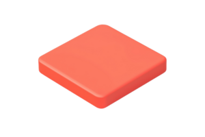 A solid red square, featuring a smooth surface and rounded edges, designed for various applications in design and art. png