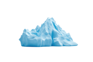 A stylized, blue iceberg with sharp peaks and rugged surfaces, resembling a frozen mountain. png