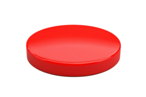 A vibrant red circular object with a smooth surface. png