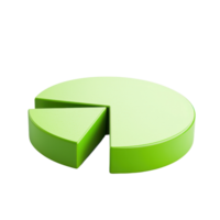 A green pie chart with a slice removed, representing data division and analysis. png