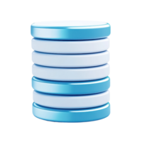 A stack of circular disks in alternating colors of blue and white, showcasing a clean and modern design. png