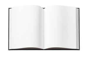 An open book displaying blank pages, inviting creativity and writing. png
