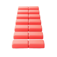 A series of red, rectangular blocks arranged in a staggered formation, showcasing a uniform design. png