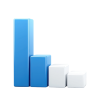 A series of blue and white 3D bars of varying heights arranged in a pattern, representing data visualization or statistical analysis. png