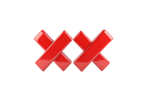 A pair of bold, red X shapes intersecting to create a striking visual impact. png