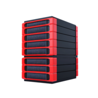 A stack of digital storage devices with a sleek design, featuring a combination of black and red colors. png