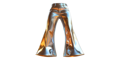 Shiny Gold Metallic Pants Isolated on Transparent Background png
