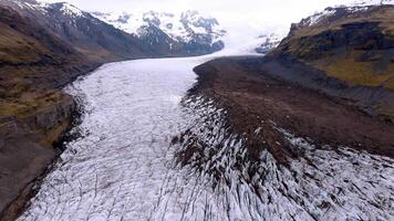 Icelandic Glacier with Crevasses and Volcanic Soil video