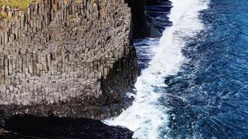 Basalt Columns and Ocean Waves at Arnarstapi Cliffs, Iceland video