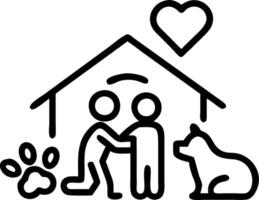 Family playing with pet soft abstract background with copy space vector