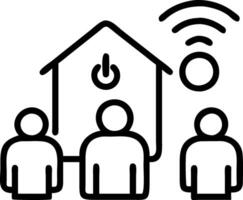Family managing home energy usage with smart devices plain teal background with copy space vector