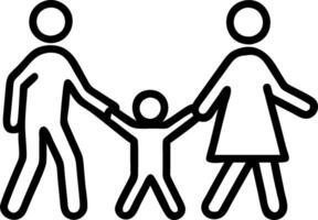 Family walking outdoors plain green background with copy space vector