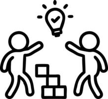 Kids Brainstorming with Building Blocks vector