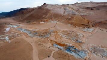 Geothermal Landscape of Hverir with Fumaroles and Mud Pools in Iceland video