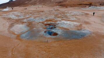 Geothermal Landscape of Hverir with Steaming Fumaroles in Iceland video
