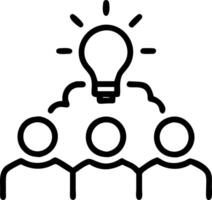 Diverse Employees Engaged in Creative Brainstorming with Plain Background and Copy Space vector