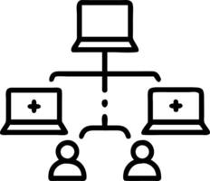 Diverse team using flowcharts and laptops in an organized brainstorming session with bokeh digital art background and copy space vector