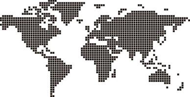 Map of the world with pattern of mosaic dots vector