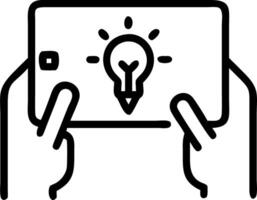 Creative hands sketching ideas on a transparent digital tablet in a reality based brainstorming session with macro close up and copy space vector
