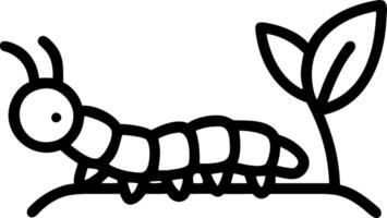 Close up of a caterpillar on a green plant with macro detail and copy space vector