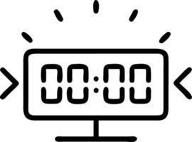 Close up of a digital clock tracking meeting progress glowing background with copy space vector