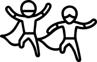 Children dressed as superheroes playing in a sunny park with soft abstract background and copy space vector
