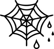 Close up of raindrops on a spider web with soft abstract digital art background and copy space vector