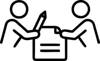 Candid capture of a team signing a partnership agreement vector
