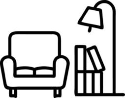 Cozy reading nook with plain background and copy space vector