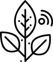 Close up of a leaf with futuristic smart sensors embedded nature inspired technology with copy space vector