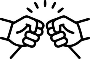 Close up of colleagues fist bumping after a successful meeting soft business background with copy space vector