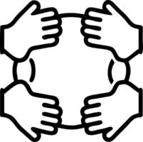 Close up of Hands Joining Together in a Circle vector
