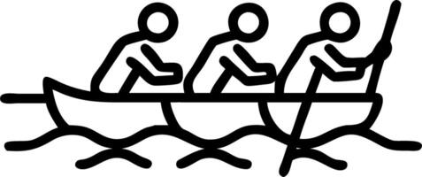 Canoeing Team on a Lake vector