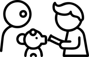 Children acting as veterinarians caring for stuffed animals in a garden with a macro close up and copy space vector