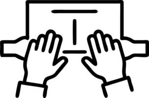 Close up of Hands on a Touchscreen vector