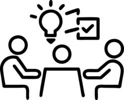 Candid Team Brainstorming Around a Table vector