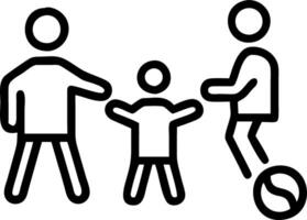 Children acting as sports coaches organizing a soccer game in a park with a macro close up and copy space vector