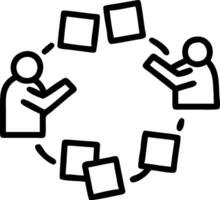 Candid Team Passing Colorful Sticky Notes in Office vector