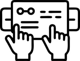 Close up of hands interacting with a digital meeting agenda glowing futuristic interface with copy space vector
