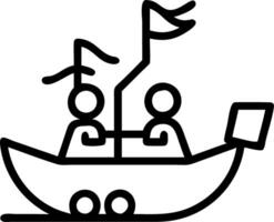 Children acting as pirates sailing a pretend ship on a playground with soft abstract background and copy space vector