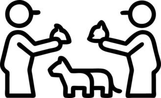 Children acting as zookeepers caring for toy animals in a backyard zoo with soft abstract background and copy space vector