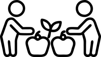 Children acting as farmers harvesting pretend fruits in a community garden with a macro close up and copy space vector