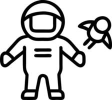 Children dressed as astronauts exploring a backyard space station with a macro close up and copy space vector