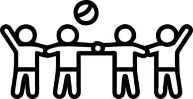 Children acting as lifeguards organizing a beach volleyball game with a macro close up and copy space vector