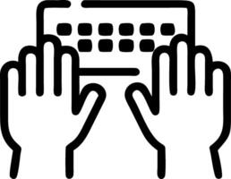 Close up of Hands Typing on a Shared Keyboard vector