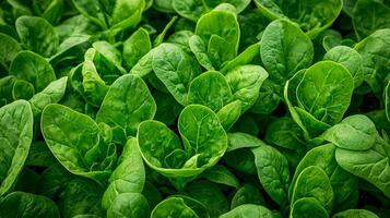 Vibrant green spinach leaves clustered together in a lush arrangement. photo