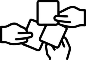 Bokeh Hands Passing Colorful Sticky Notes During Meeting vector