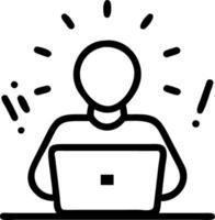 Abstract Bokeh Shapes with Entrepreneur Working from Home vector