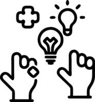 Abstract Hands Reaching for Floating Ideas vector