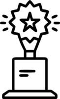 Bokeh image of a professional award plaque on a podium vector